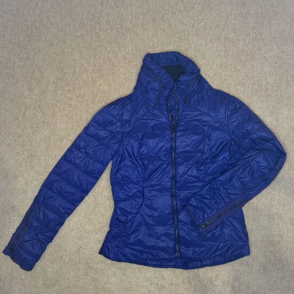 lululemon athletica Jackets & Blazers - lululemon Blue Lightweight Jacket with High Collar and Fitted Silhouette